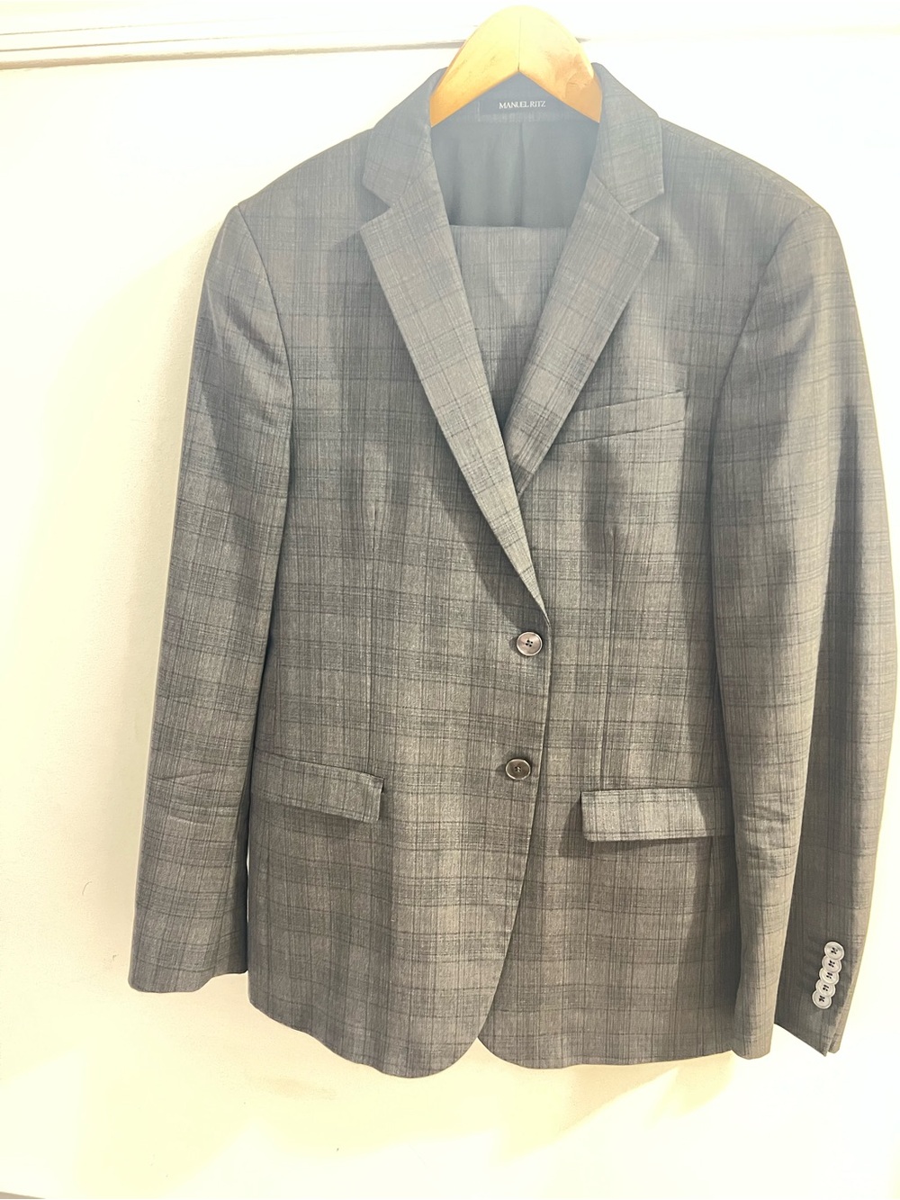 Manuel Ritz Gray Plaid Men's Sport Coat